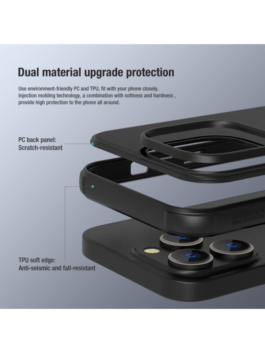 Кейс за iPhone 14 Pro - Nillkin Super Frosted Shield Pro, Black