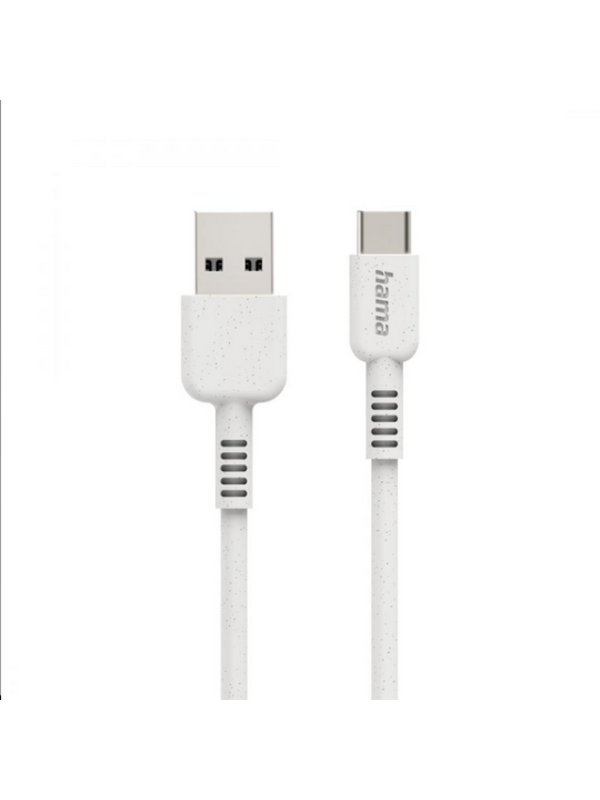 Кабел за зареждане HAMA "Eco", USB-A - USB-C, 1 м, бял