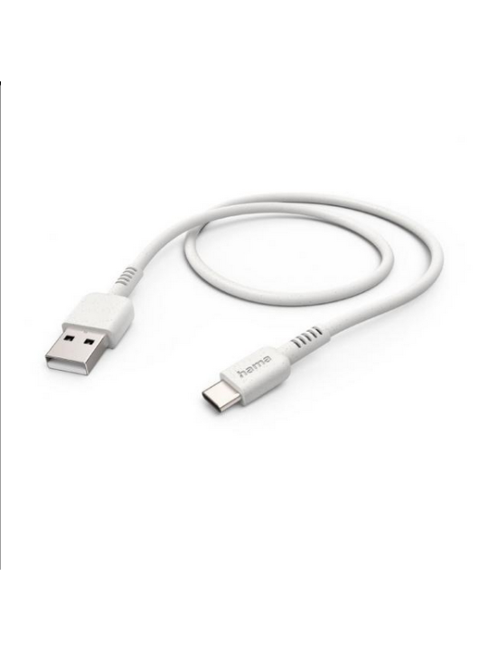 Кабел за зареждане HAMA "Eco", USB-A - USB-C, 1 м, бял