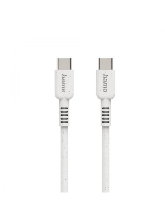 Кабел за зареждане HAMA "Eco", USB-C - USB-C, 1 м, бял