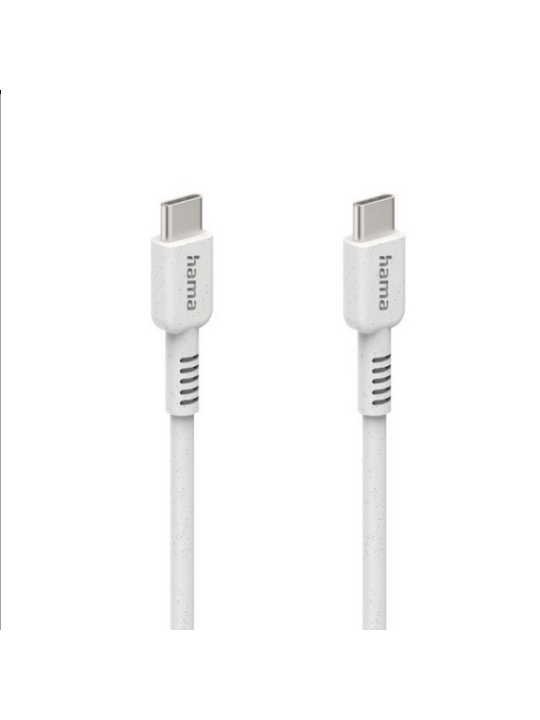 Кабел за зареждане HAMA "Eco", USB-C - USB-C, 1 м, бял