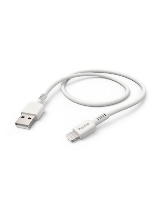 Кабел за зареждане HAMA "Eco", USB-A - Lightning, 1 м, бял