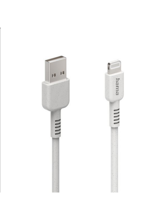 Кабел за зареждане HAMA "Eco", USB-A - Lightning, 1 м, бял