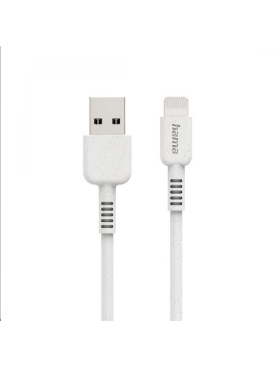 Кабел за зареждане HAMA "Eco", USB-A - Lightning, 1 м, бял