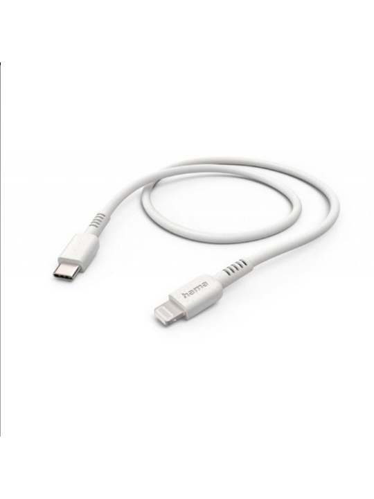 Кабел за зареждане HAMA "Eco", USB-C - Lightning, 1 м, бял