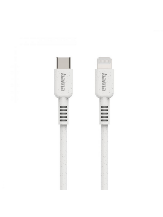 Кабел за зареждане HAMA "Eco", USB-C - Lightning, 1 м, бял