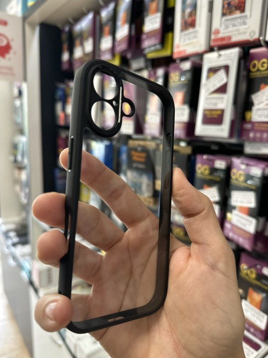 Калъф за iPhone 17 - прозрачен с черна рамка