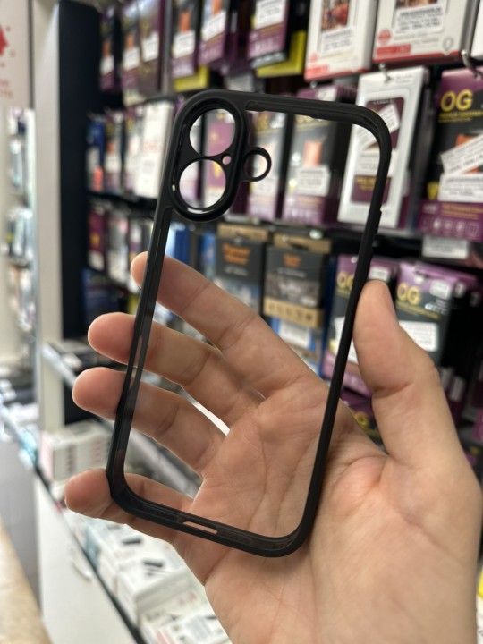 Калъф за iPhone 17 - прозрачен с черна рамка