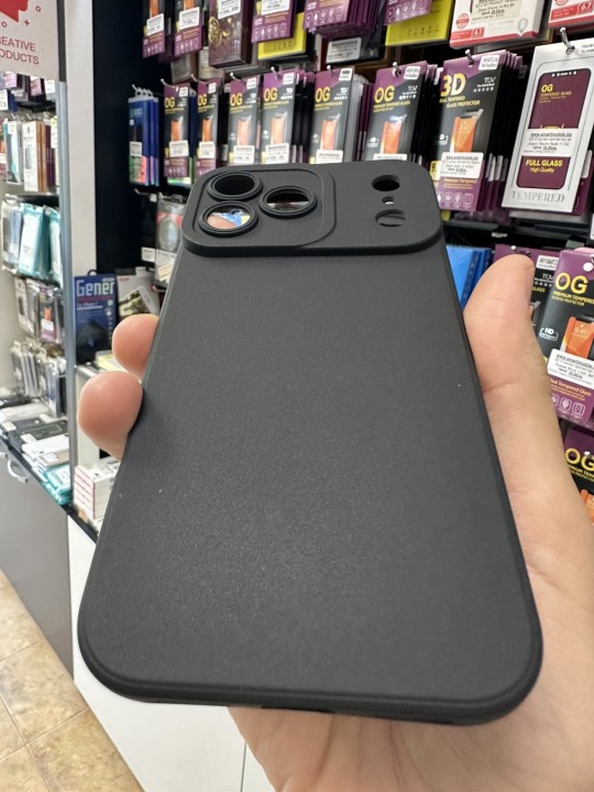 Калъф за iPhone 17 Pro Max - Silicone Case Matt, със защита на камерите, черен