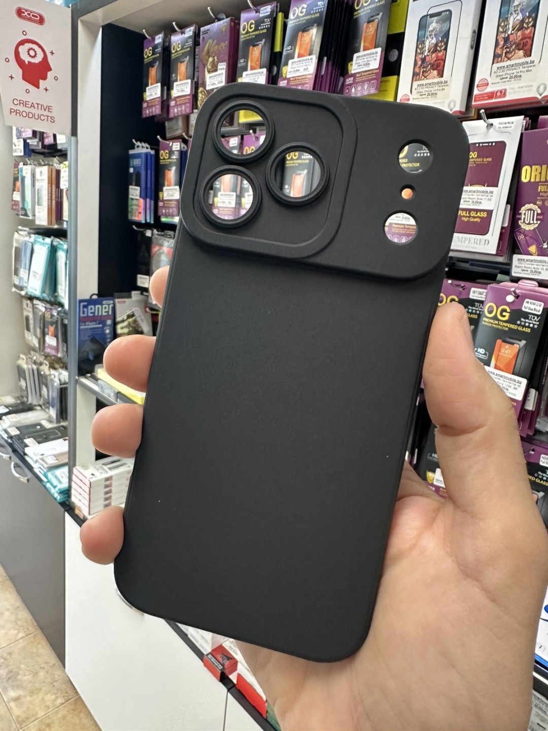 Калъф за iPhone 17 Pro Max - Silicone Case Matt, със защита на камерите, черен