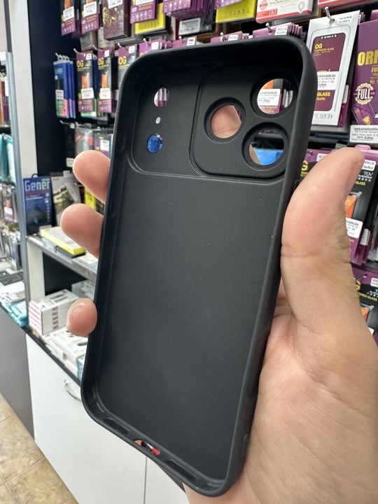 Калъф за iPhone 17 Pro Max - Silicone Case Matt, със защита на камерите, черен