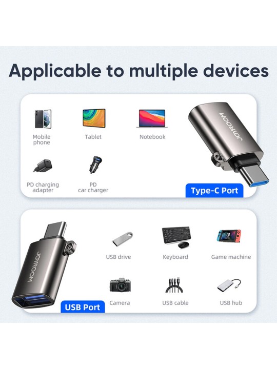 Преходник USB-C (мъжко) към USB-A (женско), OTG Joyroom USB 3.2 Gen. 1