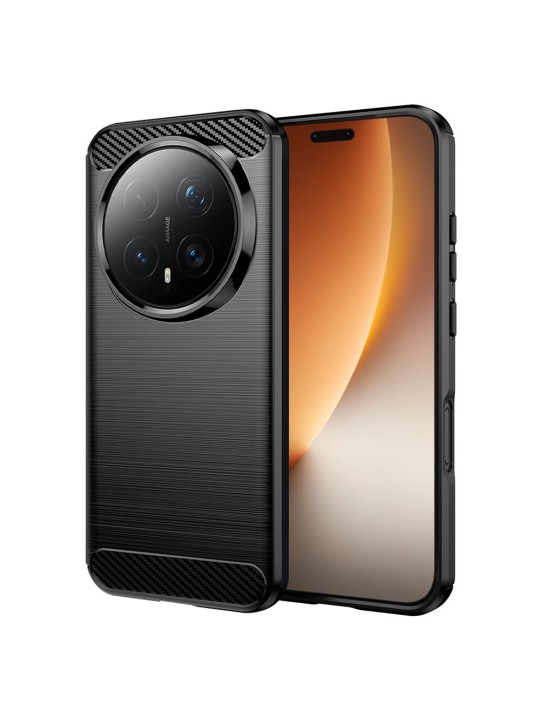 Калъф за Honor Magic8 Pro, Carbon Silicone - Black