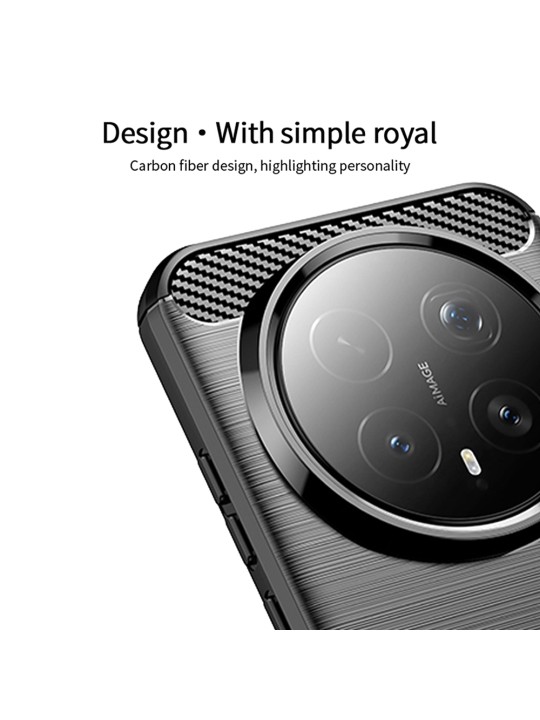 Калъф за Honor Magic8 Pro, Carbon Silicone - Black