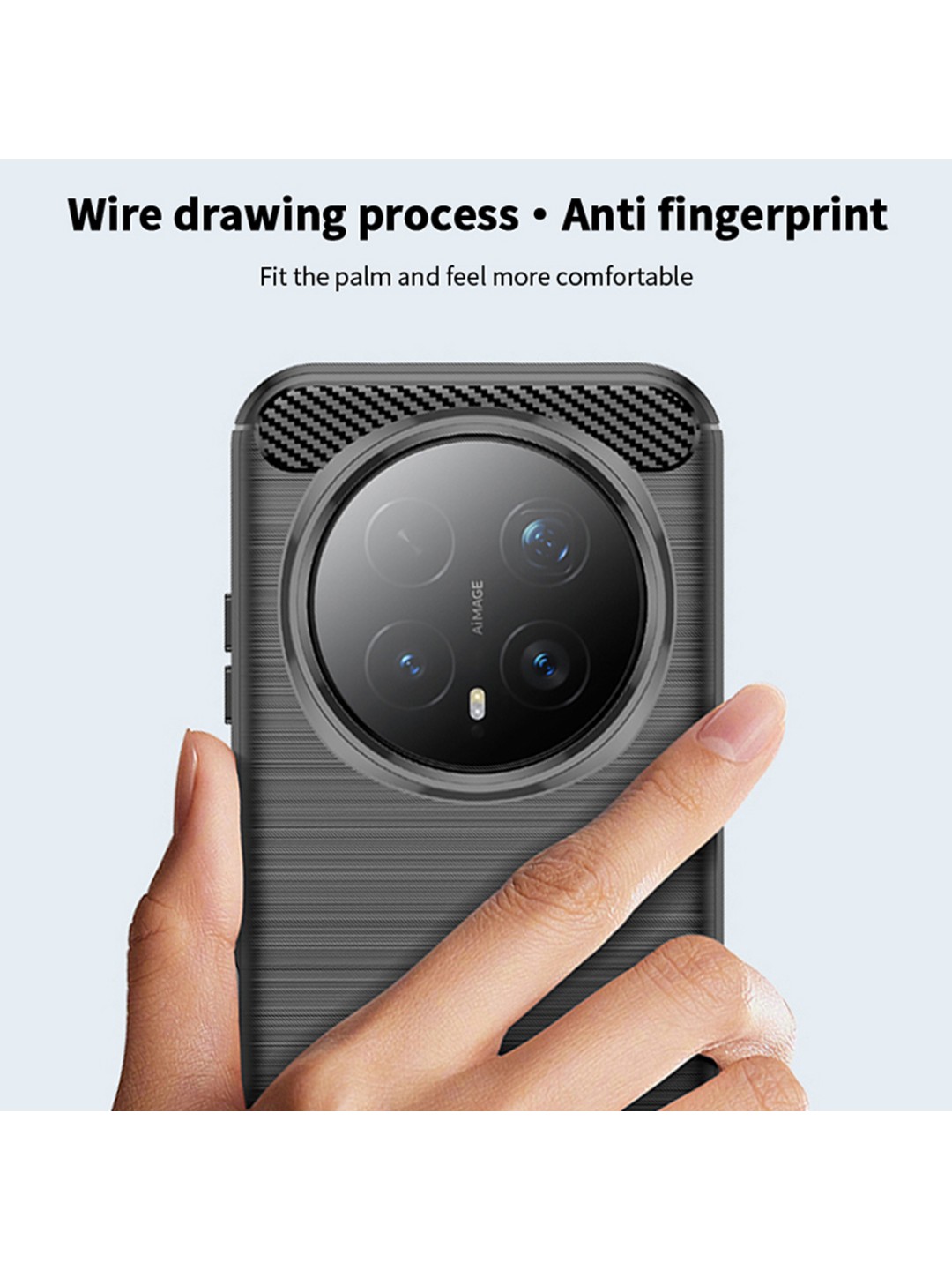 Калъф за Honor Magic8 Pro, Carbon Silicone - Black
