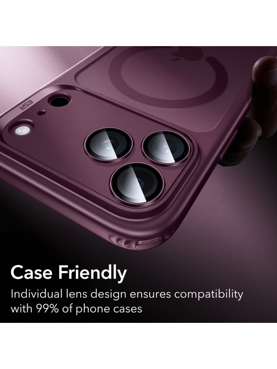 Протектори за камера за iPhone 18 Pro Max - 3 броя, Burgundy 