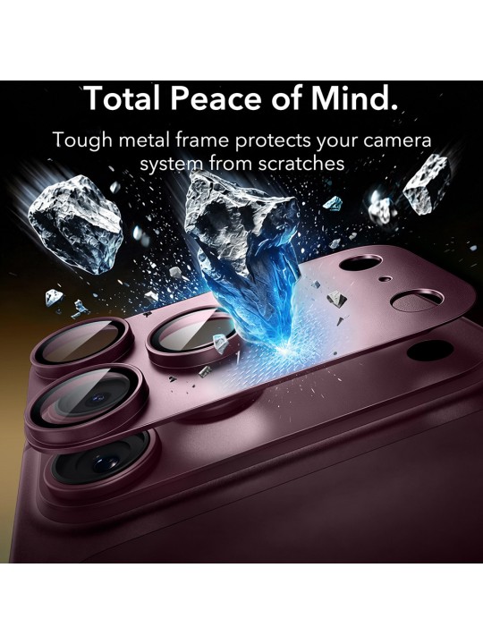 Протектор за камера за iPhone 18 Pro Max - цялостен, Burgundy 