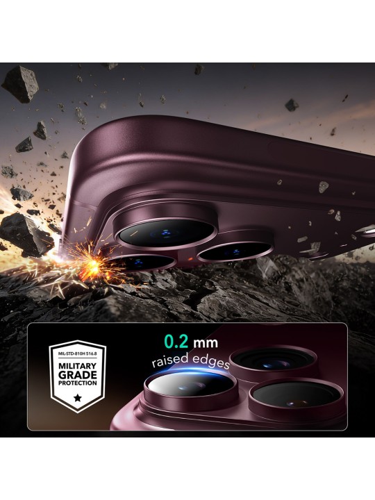 Протектор за камера за iPhone 18 Pro Max - цялостен, Burgundy 
