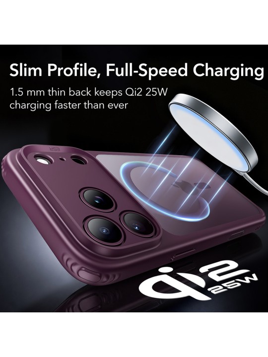 Калъф за iPhone 18 Pro - ESR Classic Hybrid HaloLock, Burgundy