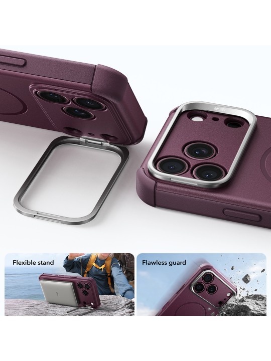 Калъф за iPhone 17 Pro - ESR Cyber Armor Kickstand - Burgundy