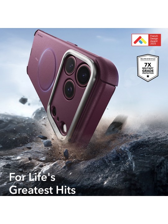 Калъф за iPhone 17 Pro - ESR Cyber Armor Kickstand - Burgundy