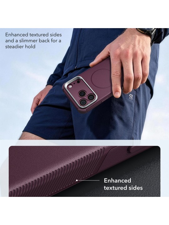 Калъф за iPhone 17 Pro - ESR Cyber Armor Kickstand - Burgundy