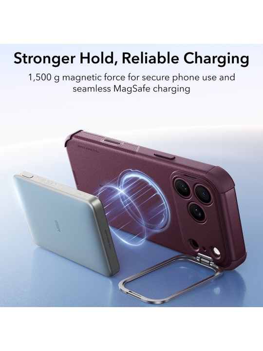 Калъф за iPhone 17 Pro - ESR Cyber Armor Kickstand - Burgundy