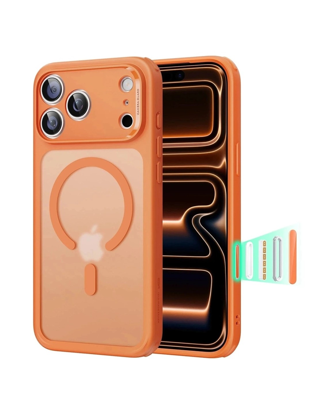 Калъф за iPhone 17 Pro - ESR Classic Hybrid HaloLock, Frosted Orange