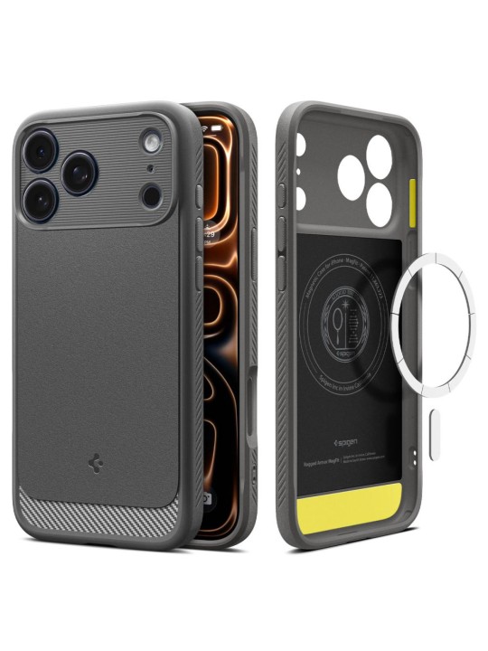 Калъф Spigen - Rugged Armor MagSafe - iPhone 17 Pro - Grey