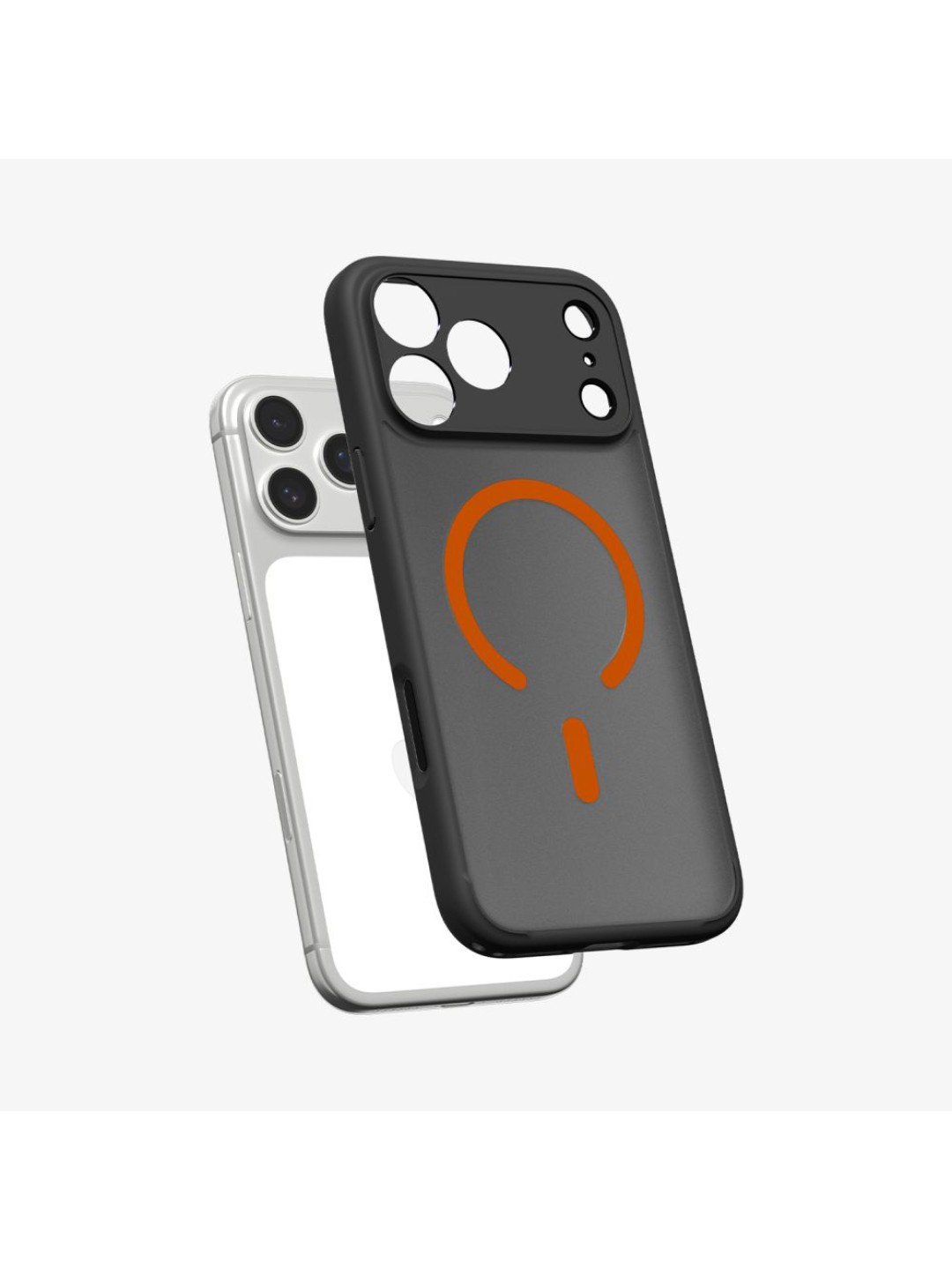 Калъф Spigen - Ultra Hybrid MagSafe - iPhone 18 Pro - Frost Black / Orange