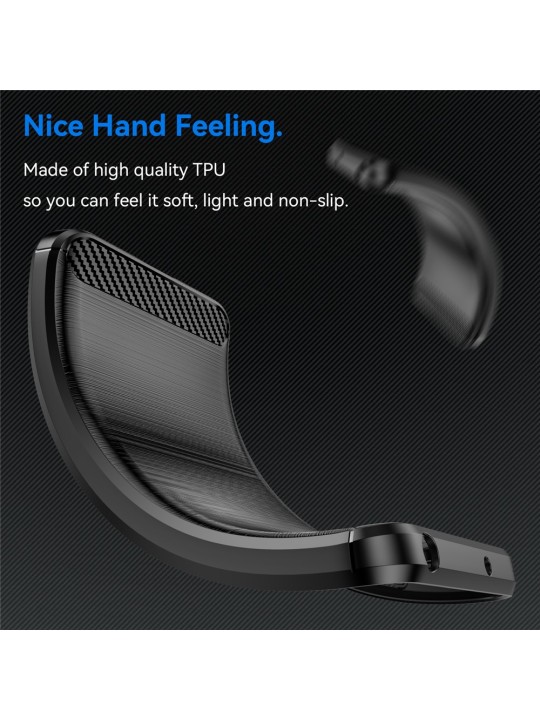 Калъф за Honor Magic8 Lite, Carbon Silicone - Black