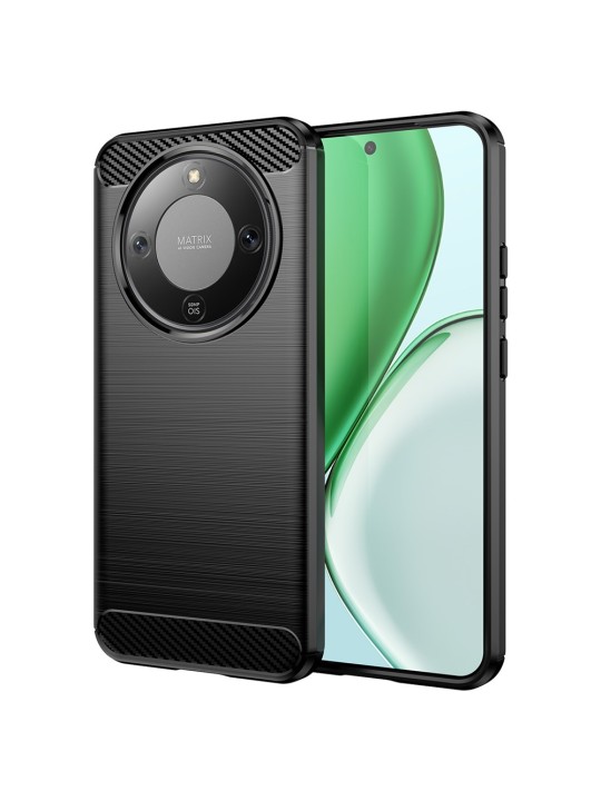 Калъф за Honor Magic8 Lite, Carbon Silicone - Black