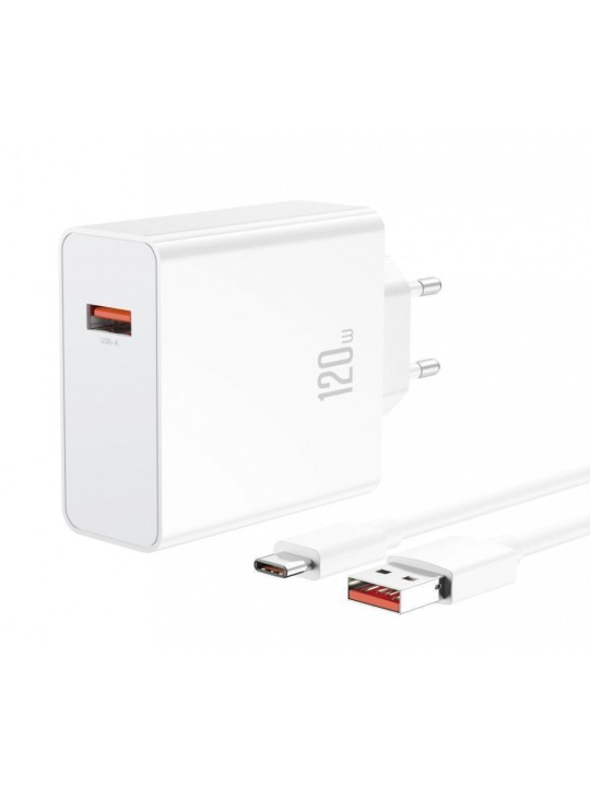 Зарядно XO 120W L128, с кабел USB-A - Type-C