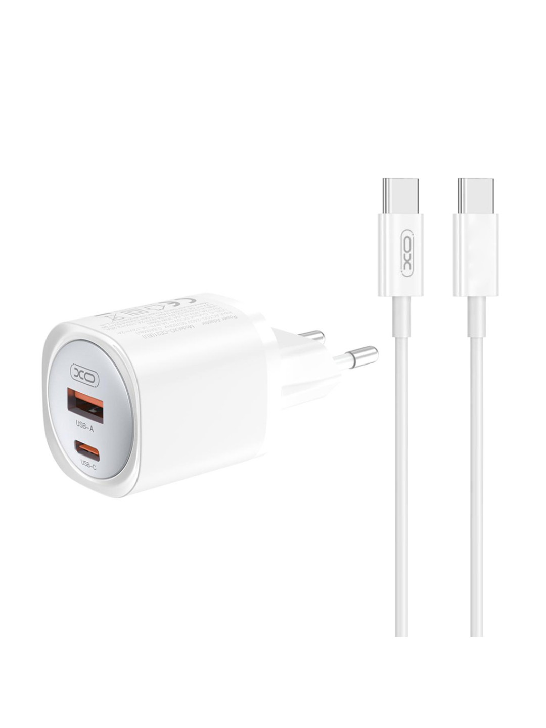 Зарядно XO 30W CE21 GaN Nitride, с кабел USB-C към USB-C