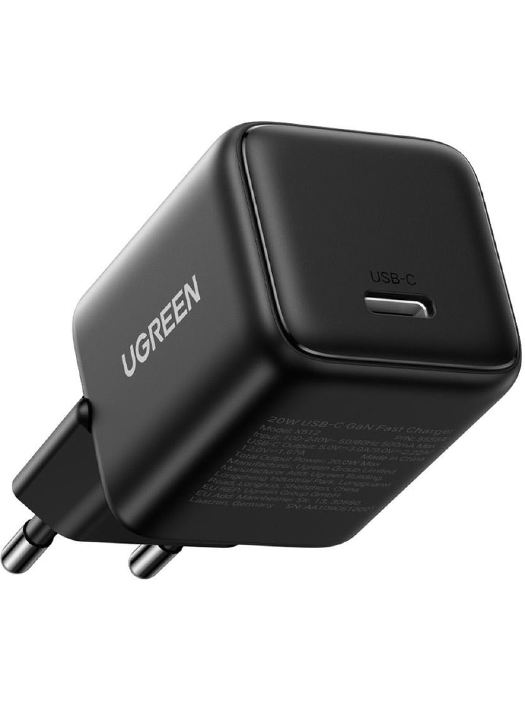 Бързо зарядно UGREEN 20W X512 USB-C GAN, Black