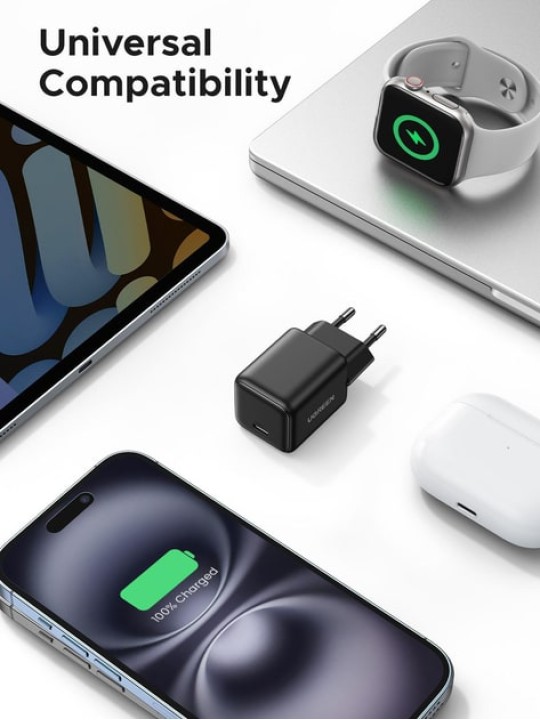 Бързо зарядно UGREEN 30W X513 USB-C GAN, White