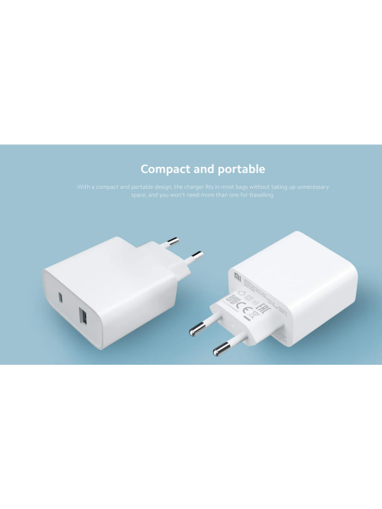 Зарядно Mi 33W Wall Charger USB (Type-A + Type-C), без кабел