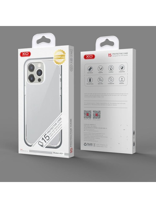 Калъф за iPhone 15 Pro - XO K01 High-Transparent TPU, прозрачен