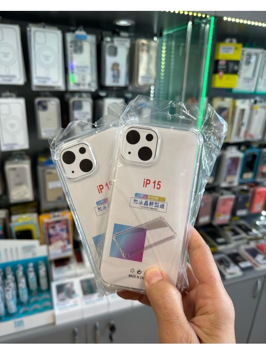 Калъф за iPhone 15 - Antishock, прозрачен, с удебелени краища