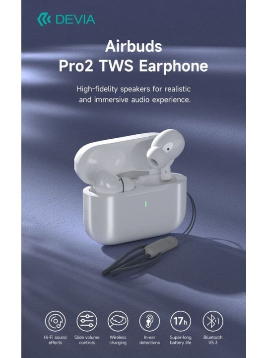 Безжични слушалки Airbuds TWS Wireless - Devia AirBuds Pro2