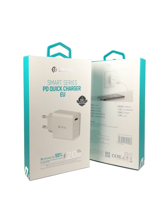 Зарядно 20W PD 220V USB-C  - Devia Smart Series - Quick Charger