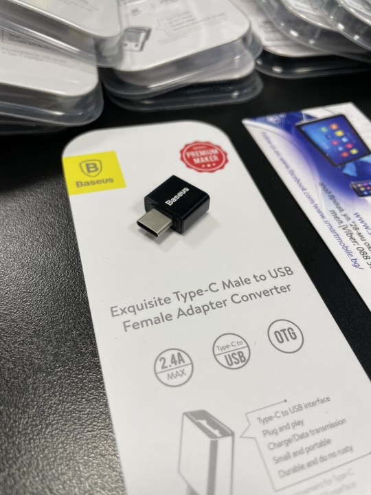 Преходник USB-C (мъжко) към USB-A (женско), Baseus CATJQ-B01, OTG-2.4A