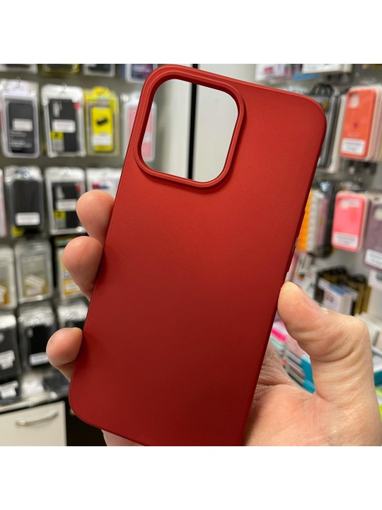 Кейс за iPhone 13 Mini - силикон - червен мат