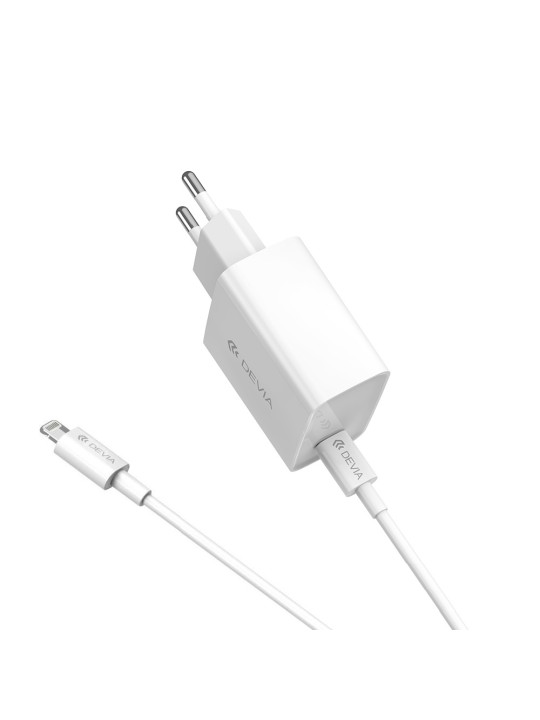 Зарядно 20W PD 220V USB-C  - Devia Smart Series + Cable iPhone 