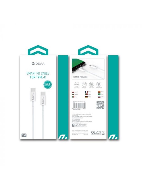 Кабел USB Type-C към Type-C - Devia Smart PD Cable 60W