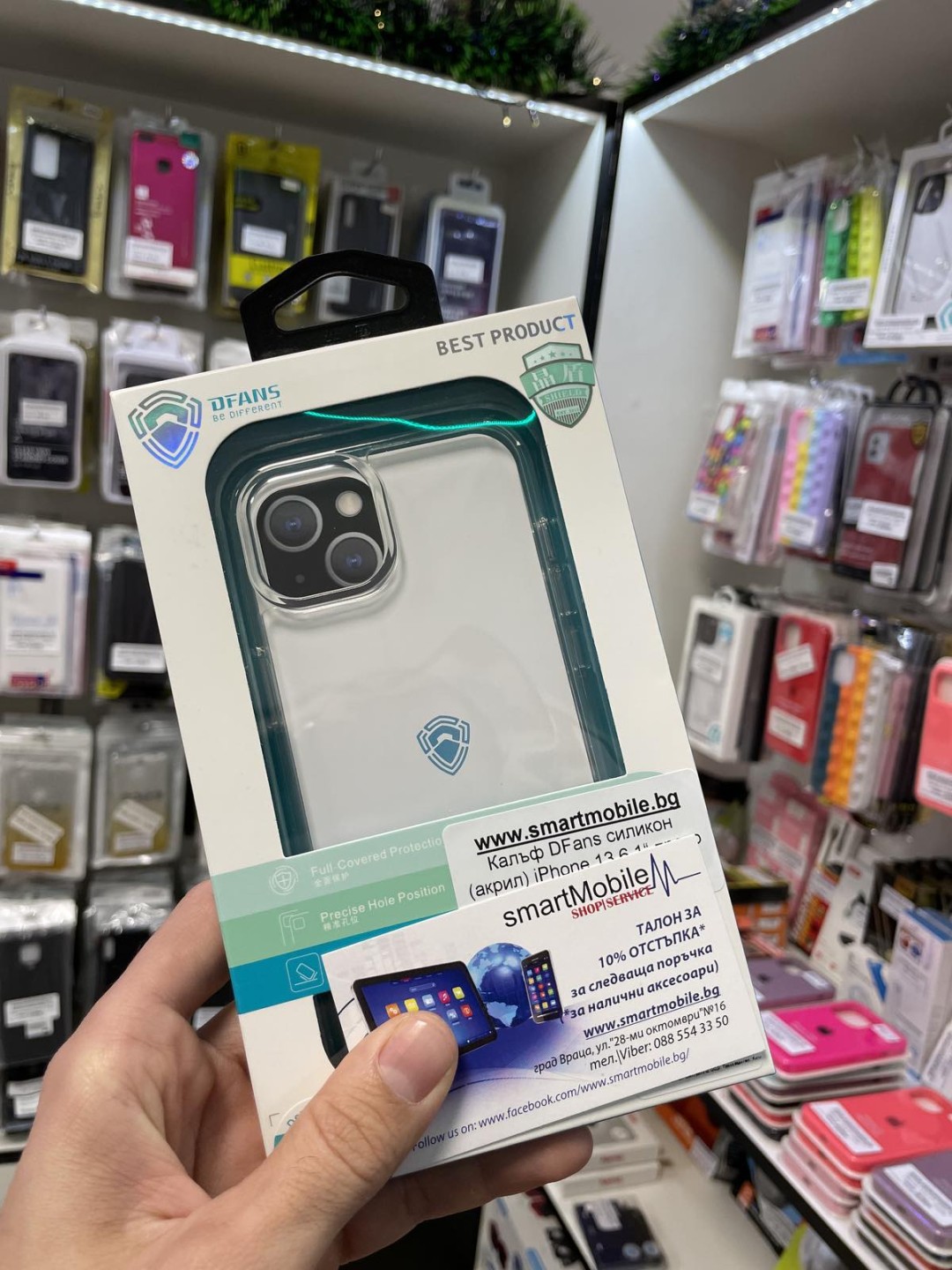 Калъф за iPhone 13 - Dfans - акрил - силикон, прозрачен
