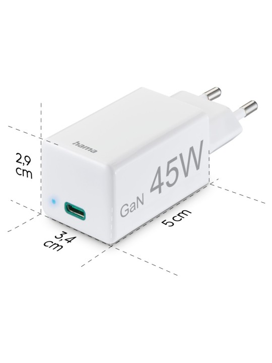  Бързо зарядно HAMA 45W USB-C, PD/Qualcomm®/GaN