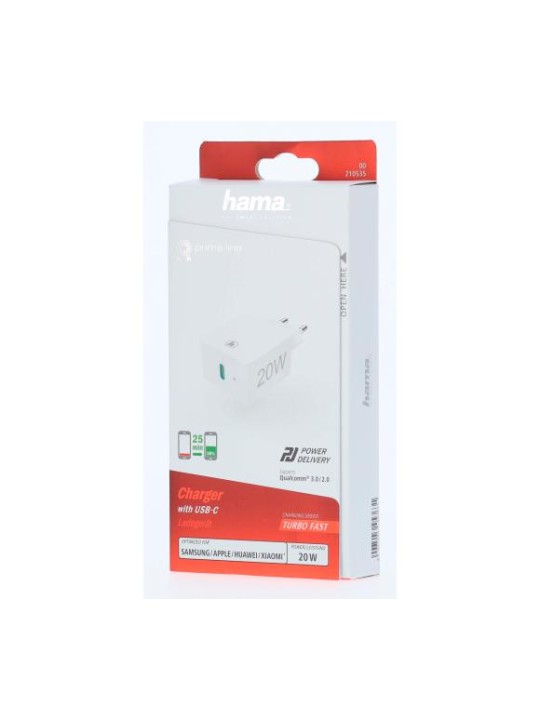 Зарядно USB-C 20W PD/QC3.0 220V - HAMA 210535