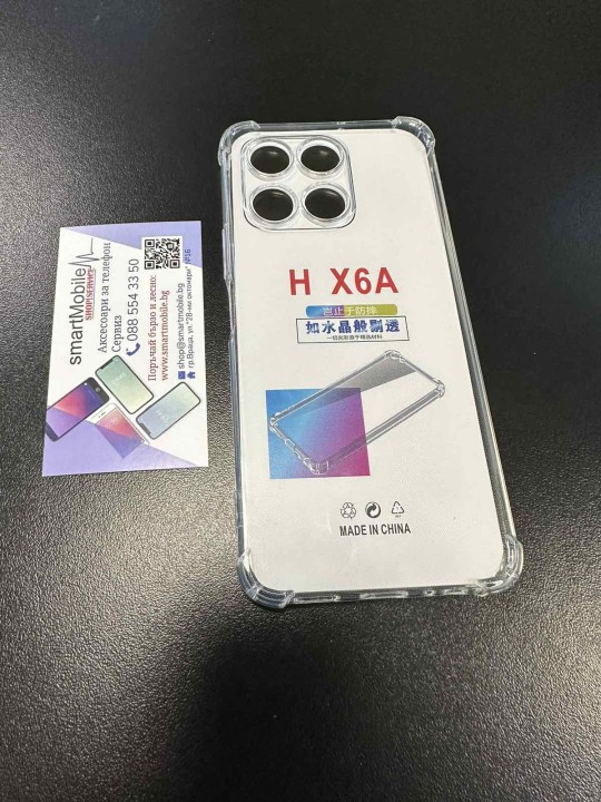 Калъф за Honor X6A - AntiShock, прозрачен, със защита на камерите