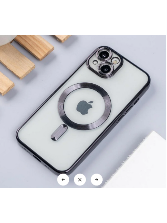 Калъф за iPhone 14 - Silicone Case Lux Magsafe, Black